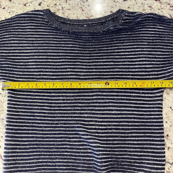 Gap Sweater Navy White Stripe Crew Neck Size XS 100% Cotton Gap Factory Nautical - Picture 6 of 8